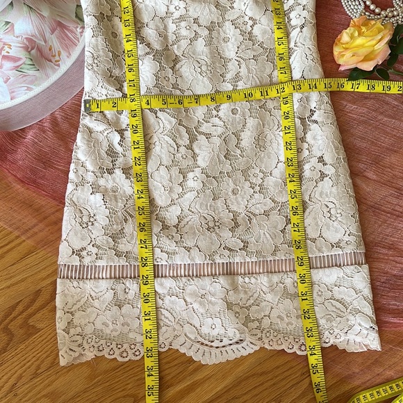 🌺 VINCE CAMUTO; Beautiful - Light Pink, Cap-Sleeved Lace Dress in Misses Size 2 - Picture 10 of 13